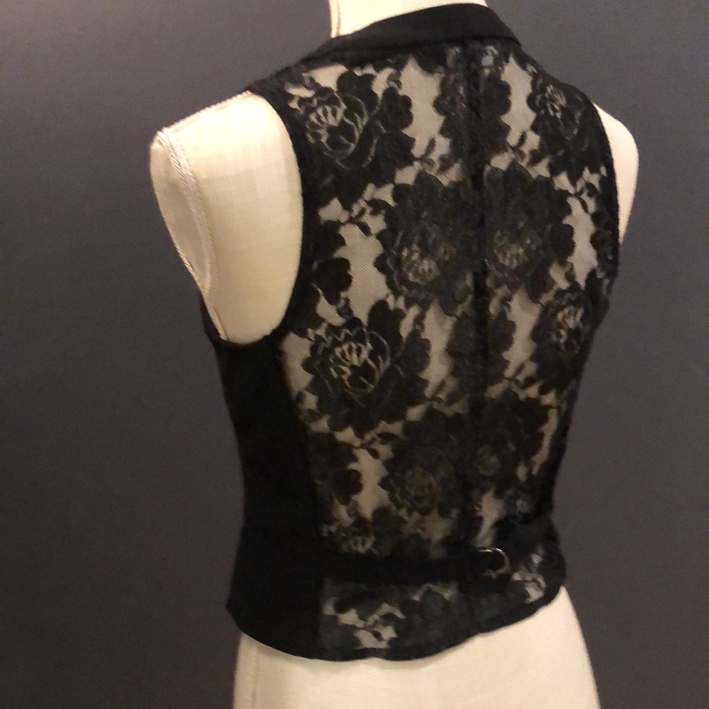 EXPRESS Black vest w/ lace back